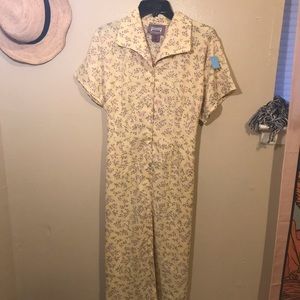 Floral Button Up Self Tie Dress